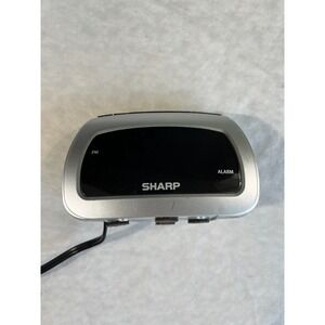 Sharp Digital Alarm Clock SPC085 Silver Black Battery Backup LED Display Vintage